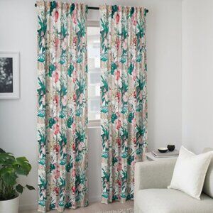 New! IKEA Tropical Floral GÅRDSKRÄPPA Curtains | Set of 2